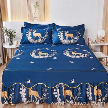 Printed cheap Homeuse bed skirt sets